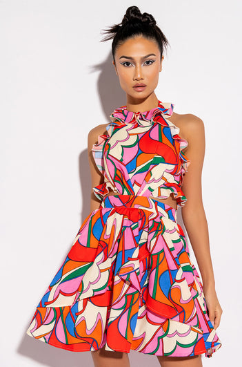 PRETTY GIRL LOOKS HALTER TOP ROMPER